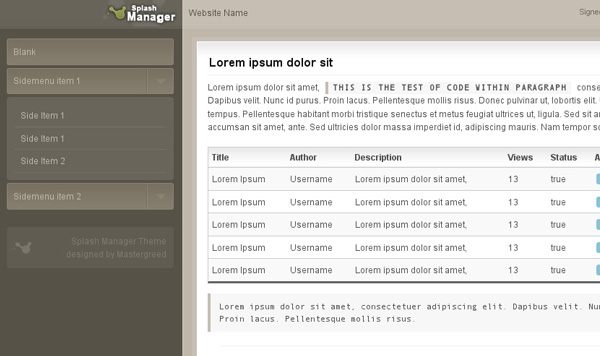 Admin Theme
