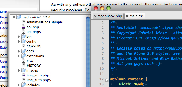 The MediaWiki files