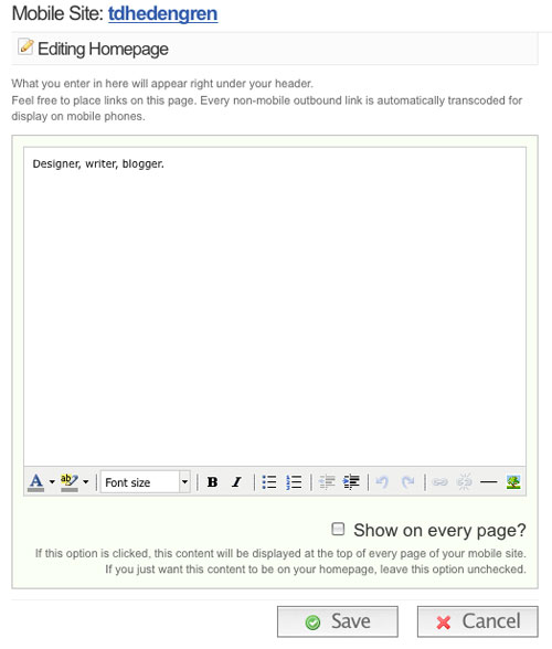 Edit Home Page
