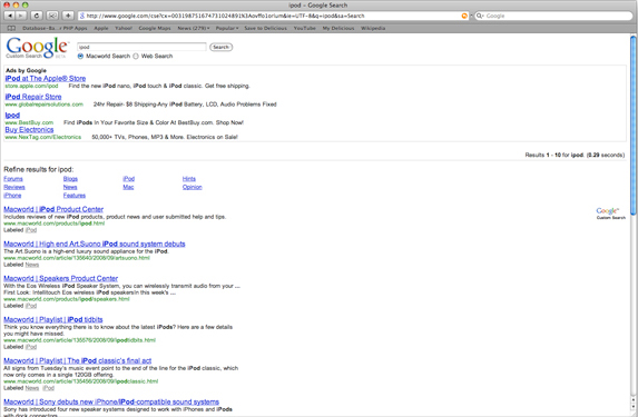 Google CSE Search Results