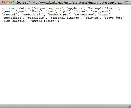 Output of searchdata.php