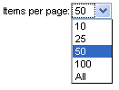items per page