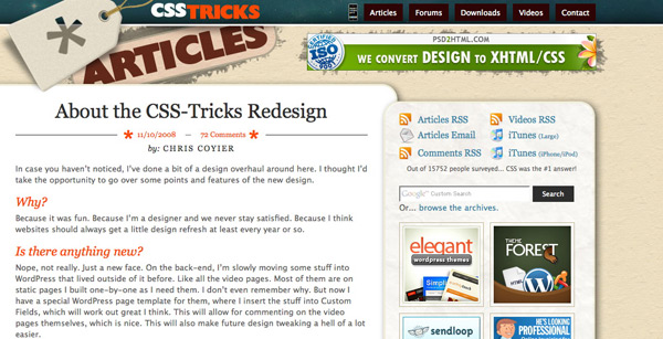 CSS Redesign Screenshot