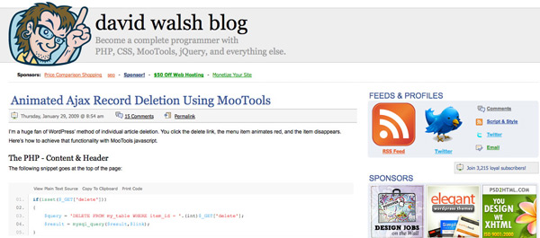 David Walsh Homepage