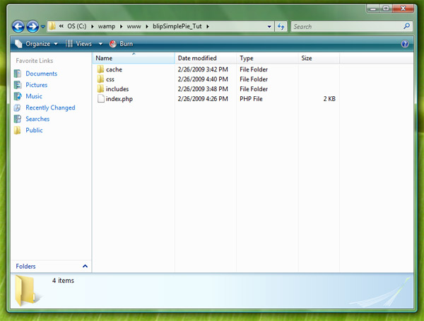 folder structure
