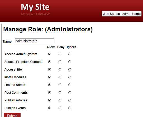 Role Permissions