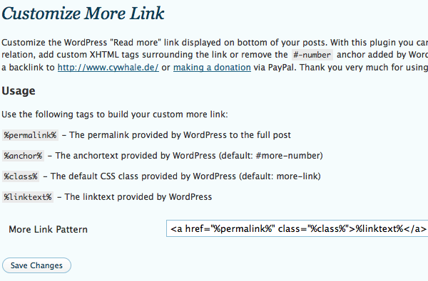 Custom More Link