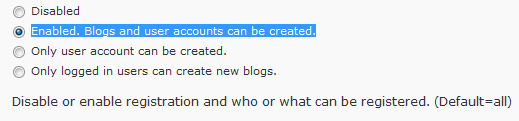 Allow New Registration Settings