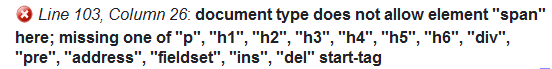 Span tag within a blockquote