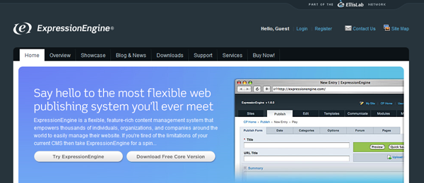 The ExpressionEngine homepage
