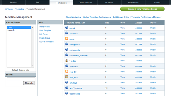 Creating a new EE Template