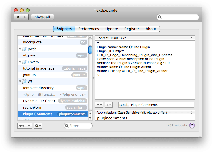 text expander