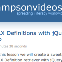 <br /> AJAX Definitions with jQuery and PHP