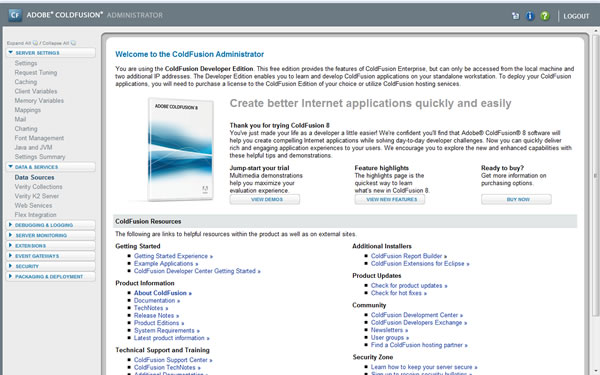 Adobe ColdFusion 8 Splash Screen