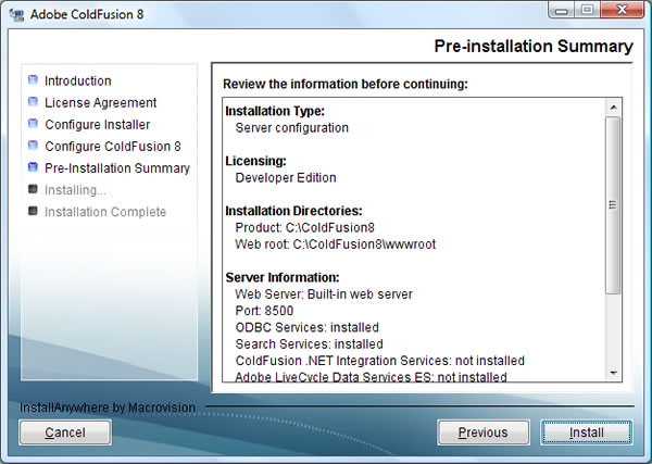 Adobe ColdFusion 8 Splash Screen