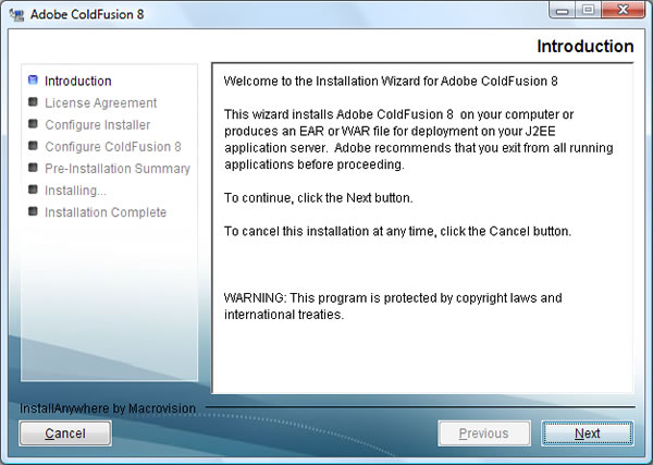 Adobe ColdFusion 8 Splash Screen