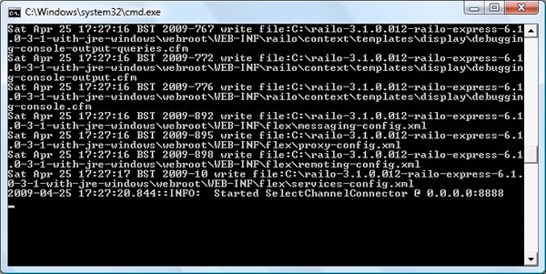 Railo Start Command