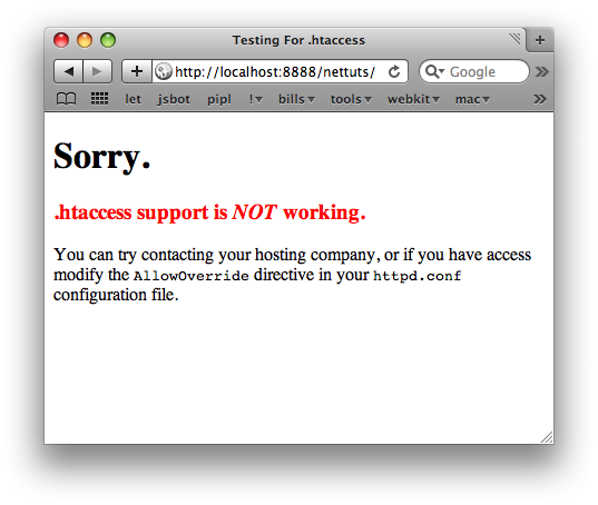 Bad, htaccess Ignored