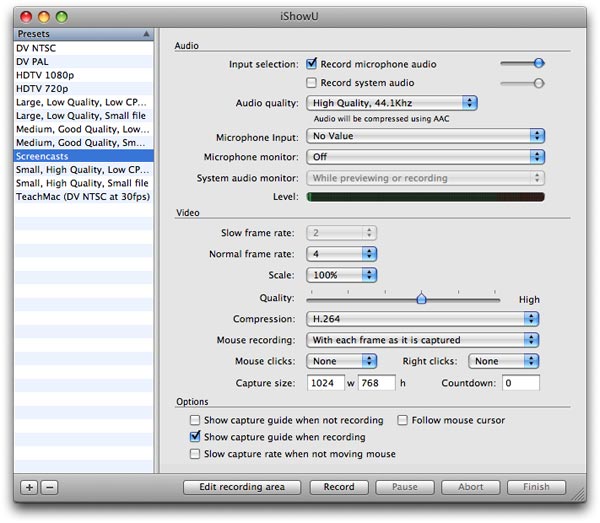 iShowU Settings