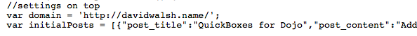 Initial JSON