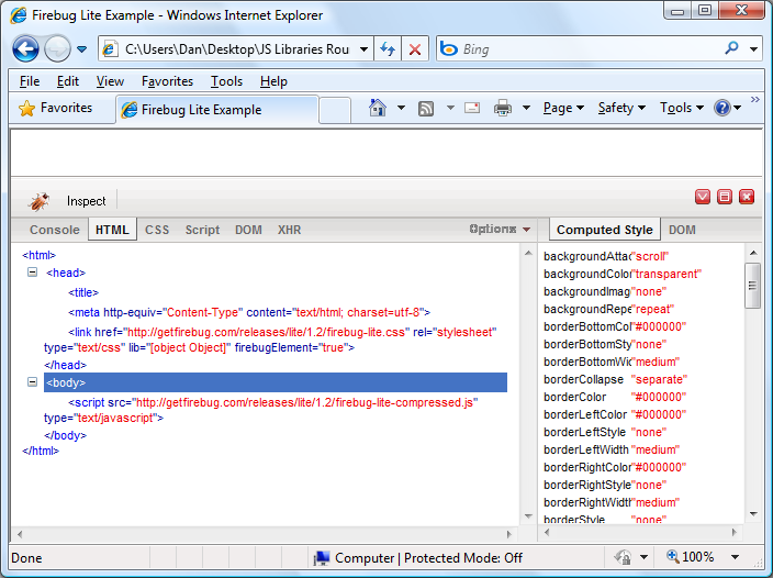 Firebug Lite