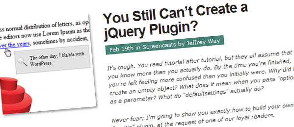 You still can't crate a jQuery Plugin