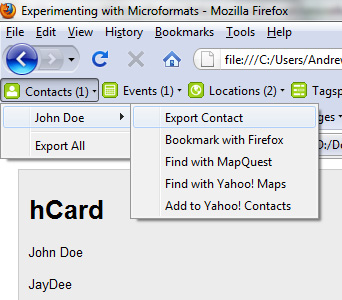 hCard in Operator