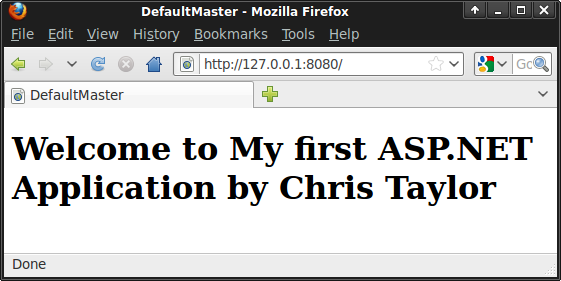 An ASP.NET master page and content page working together