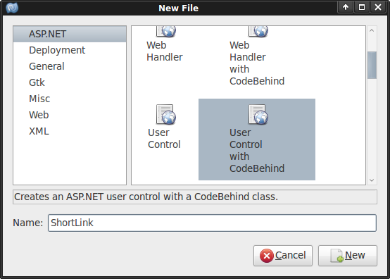 Adding a new user control