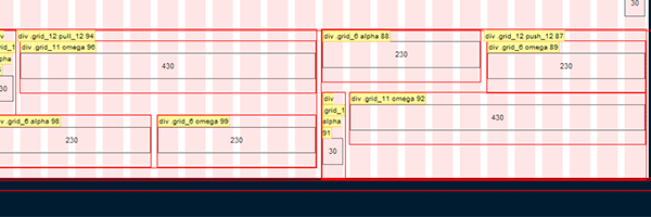 bottom section with display div order command activated