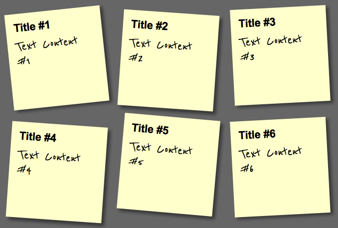 Step3: seemingly random sticky notes