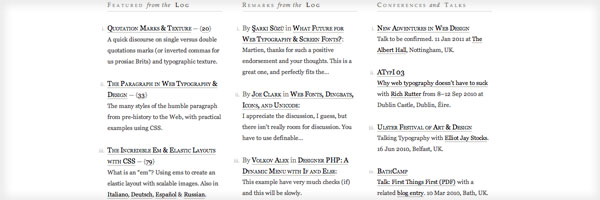 JonTangerine.com, typographic excellence