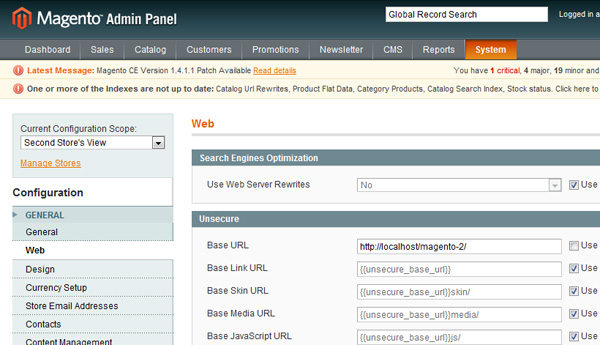 Magento Store View Url Key