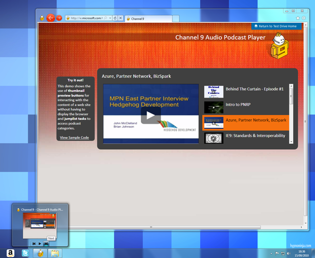 Windows 7 Task bar Controls