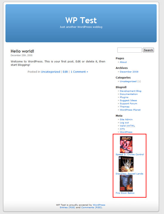 Frontpage with random products Frontpage with random products